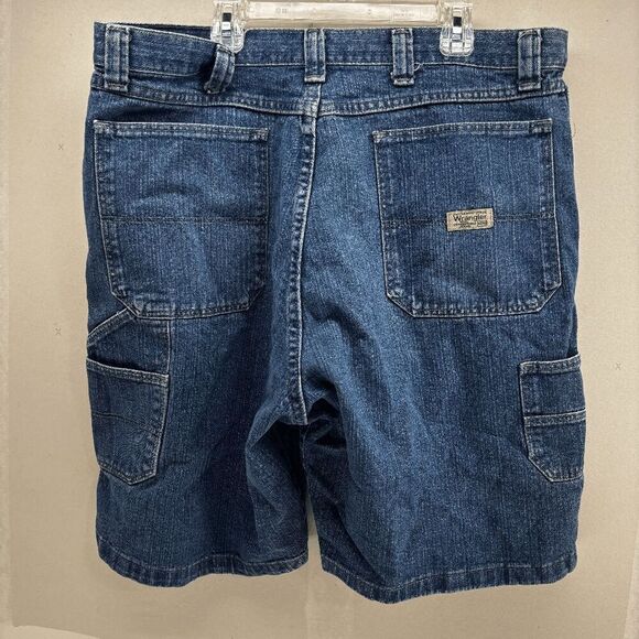 Wrangler Hero Denim Work Jean Shorts Mens Size 36 EUC Waist 36" Rise 12" - Picture 1 of 6